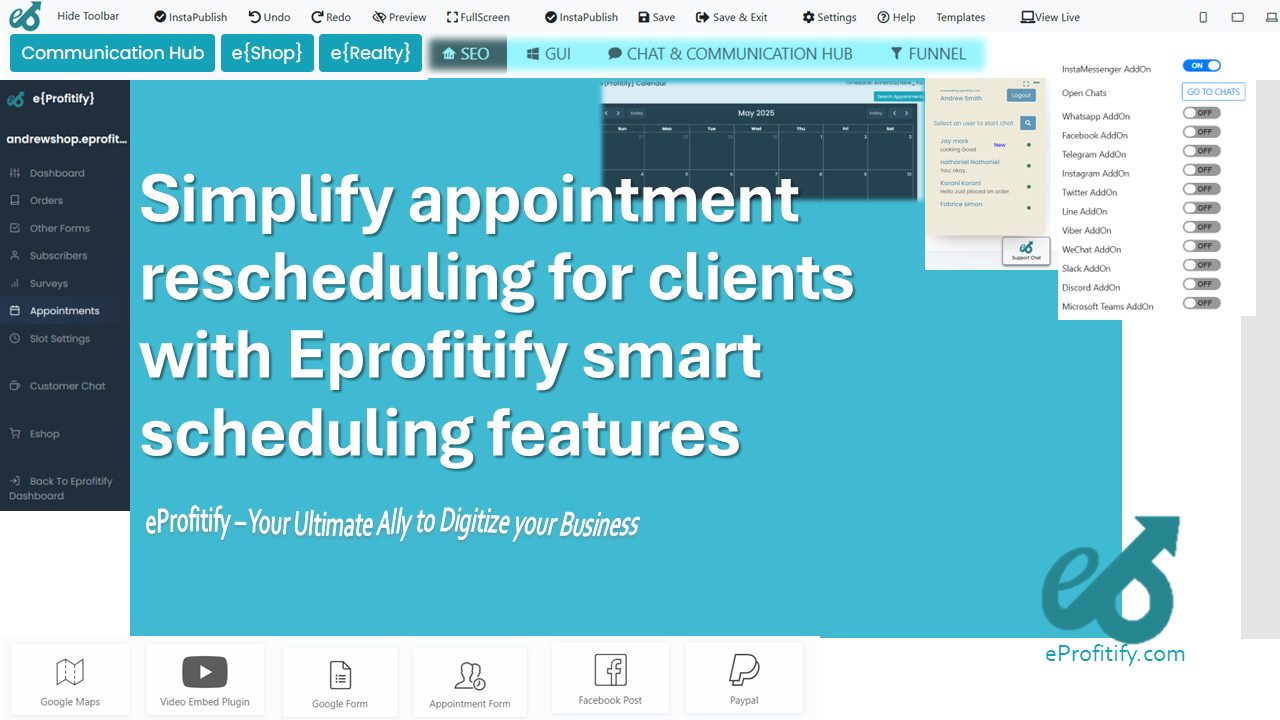 Simplify appointment rescheduling for clients with Eprofitify smart scheduling features